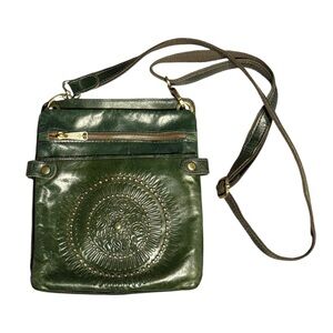 Patricia Nash Francesca Dark Green Crossbody Bag